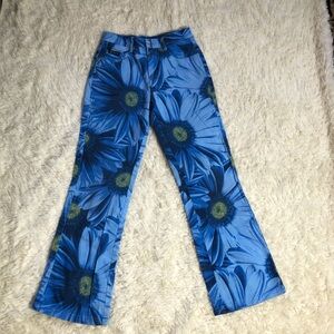Route 66 Blue Bold Floral Pants Flare